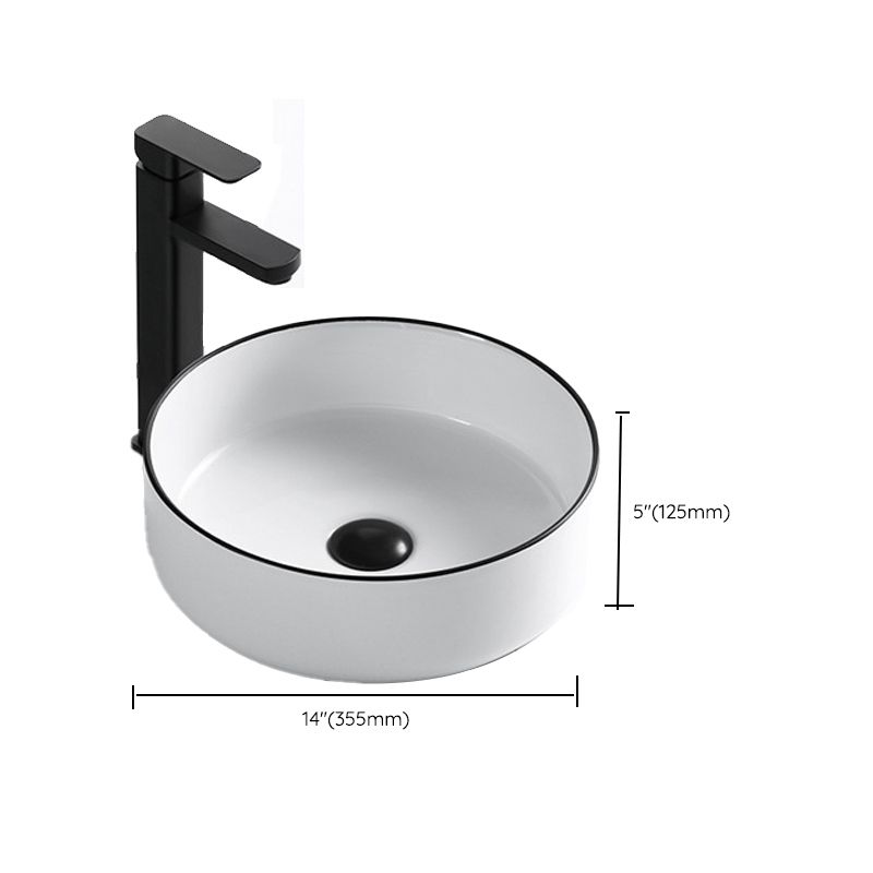 Modern Vessel Bathroom Sink Rectangular Porcelain Drain Assembly and Faucet Wash Stand Clearhalo 'Bathroom Remodel & Bathroom Fixtures' 'Bathroom Sinks & Faucet Components' 'Bathroom Sinks' 'bathroom_sink' 'Home Improvement' 'home_improvement' 'home_improvement_bathroom_sink' 1200x1200_0d3328cd-193b-437e-baa4-3565490f8cf9