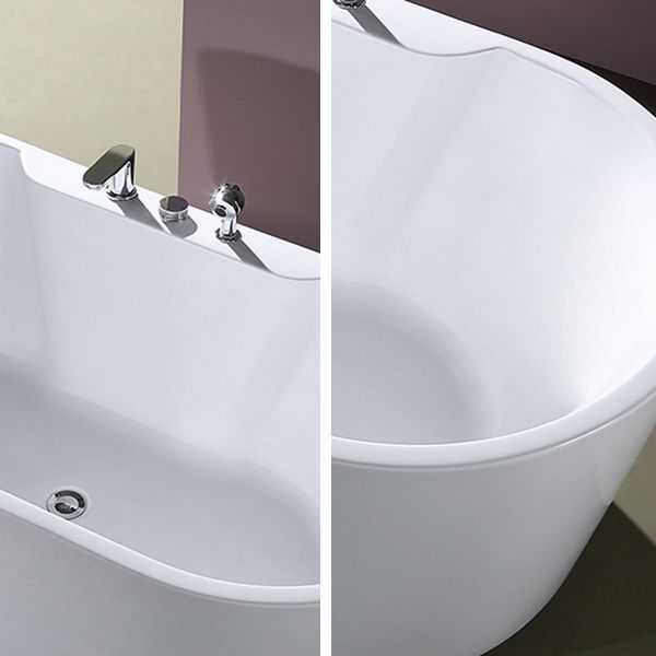 Acrylic Oval Bathtub with Faucet Soaking Freestanding Tub for Bathroom Clearhalo 'Bathroom Remodel & Bathroom Fixtures' 'Bathtubs' 'Home Improvement' 'home_improvement' 'home_improvement_bathtubs' 'Showers & Bathtubs' 1200x1200_0d346fe0-534a-410e-89bc-8824d127731d