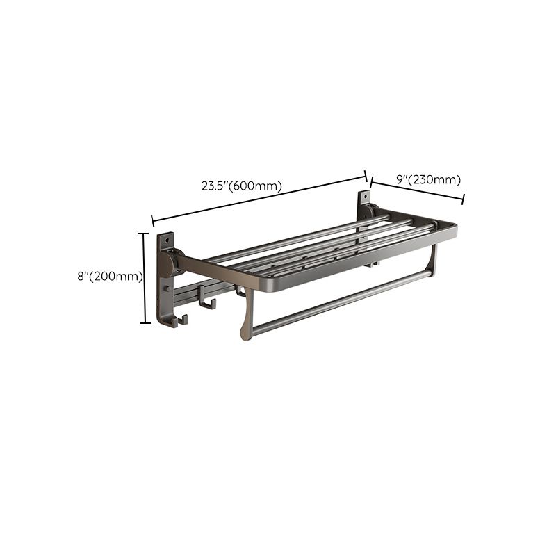 Gray Aluminum Bathroom Accessory Set Contemporary Bath Shelf Clearhalo 'Bathroom Hardware Sets' 'Bathroom Hardware' 'Bathroom Remodel & Bathroom Fixtures' 'bathroom_hardware_sets' 'Home Improvement' 'home_improvement' 'home_improvement_bathroom_hardware_sets' 1200x1200_0d56bb0a-c378-4d59-bf94-87cab4920d41