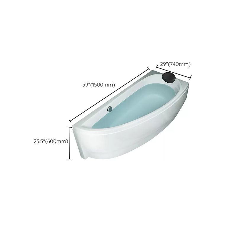 Back to Wall Corner Bathtub Acrylic White Modern Soaking Bath Clearhalo 'Bathroom Remodel & Bathroom Fixtures' 'Bathtubs' 'Home Improvement' 'home_improvement' 'home_improvement_bathtubs' 'Showers & Bathtubs' 1200x1200_0d7c21e0-80c4-432e-8941-a203defefbab