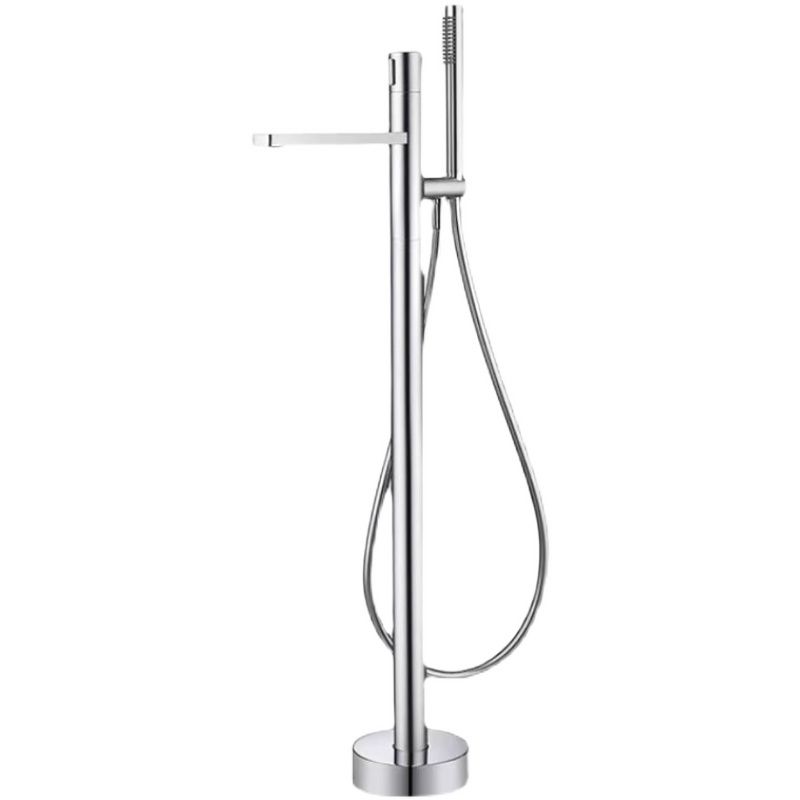 Floor Mounted Metal Freestanding Tub Filler Single Handle Freestanding Tub Filler Trim Clearhalo 'Bathroom Remodel & Bathroom Fixtures' 'Bathtub Faucets' 'bathtub_faucets' 'Home Improvement' 'home_improvement' 'home_improvement_bathtub_faucets' 1200x1200_0d85dc84-9fc1-49b6-a592-9b024324d69b