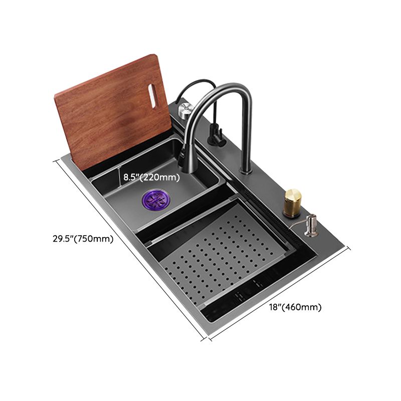 Modern Style Kitchen Sink Noise-cancelling Design Kitchen Double Sink Clearhalo 'Home Improvement' 'home_improvement' 'home_improvement_kitchen_sinks' 'Kitchen Remodel & Kitchen Fixtures' 'Kitchen Sinks & Faucet Components' 'Kitchen Sinks' 'kitchen_sinks' 1200x1200_0da30de9-1d21-47d7-9bcb-1863cb436134