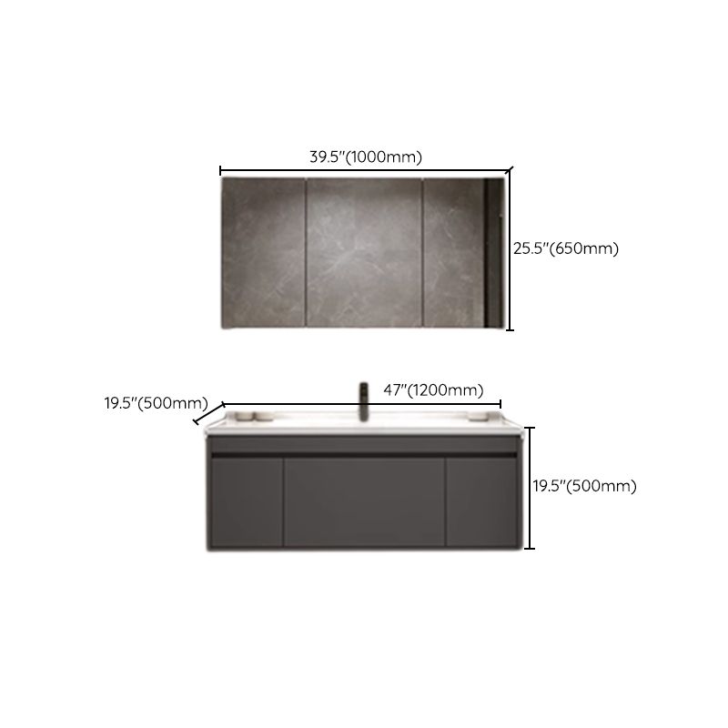 Wall Mount Modern Bathroom Vanity Set with Faucet Mirror Sink Clearhalo 'Bathroom Remodel & Bathroom Fixtures' 'Bathroom Vanities' 'bathroom_vanities' 'Home Improvement' 'home_improvement' 'home_improvement_bathroom_vanities' 1200x1200_0daf3c40-73c2-41e4-ba1c-a96ec6c1cedb