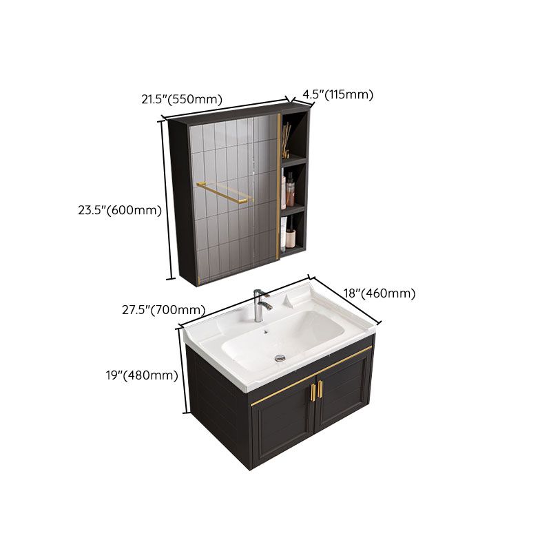Single Sink Modern Sink Vanity Black Wall Mount Rectangular Bath Vanity Clearhalo 'Bathroom Remodel & Bathroom Fixtures' 'Bathroom Vanities' 'bathroom_vanities' 'Home Improvement' 'home_improvement' 'home_improvement_bathroom_vanities' 1200x1200_0dbfdf02-c098-41c9-83b5-e2a082a53239