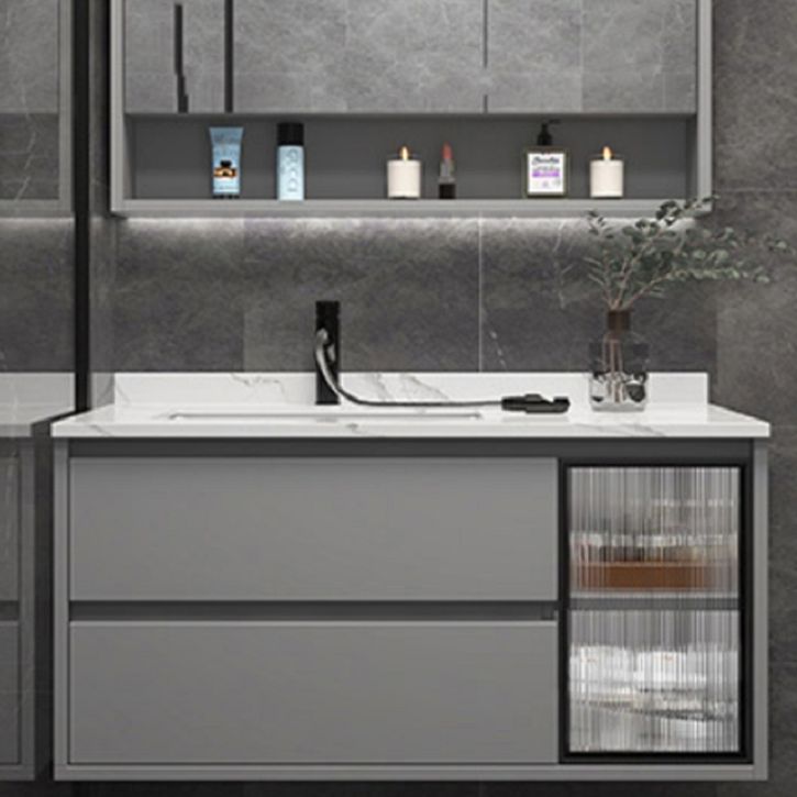 Modern Vanity Set Single Gray Rectangular Wall Mount Bath Vanity Clearhalo 'Bathroom Remodel & Bathroom Fixtures' 'Bathroom Vanities' 'bathroom_vanities' 'Home Improvement' 'home_improvement' 'home_improvement_bathroom_vanities' 1200x1200_0dc021d3-1143-4e2e-ab17-0e78a55e45dd