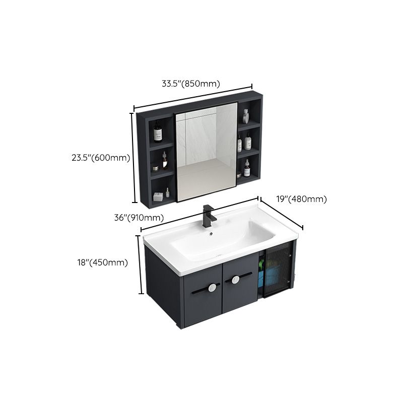 Modern Metal Frame Bath Vanity Single Rectangular Freestanding Vanity Clearhalo 'Bathroom Remodel & Bathroom Fixtures' 'Bathroom Vanities' 'bathroom_vanities' 'Home Improvement' 'home_improvement' 'home_improvement_bathroom_vanities' 1200x1200_0ded3745-9022-40b8-b81e-933662fdf9f7