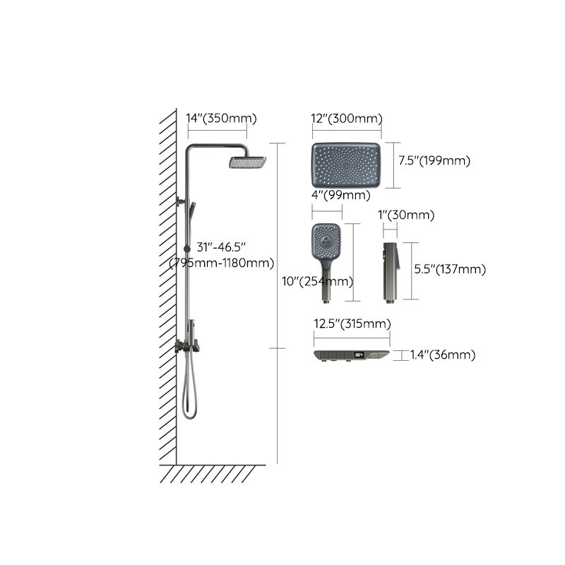 Chrome Shower System Modern Wall Mounted Shower Combo for Bathroom Clearhalo 'Bathroom Remodel & Bathroom Fixtures' 'Home Improvement' 'home_improvement' 'home_improvement_shower_faucets' 'Shower Faucets & Systems' 'shower_faucets' 'Showers & Bathtubs Plumbing' 'Showers & Bathtubs' 1200x1200_0df4b2c8-244c-48d1-9206-b7337f2dd393