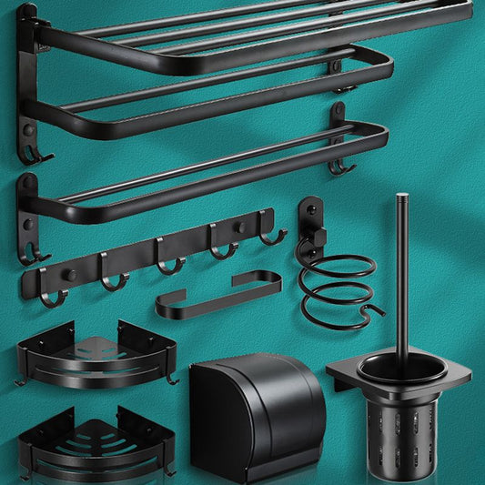 Modern Bathroom Hardware Set Matte Black Metal Bathroom Accessory Kit Clearhalo 'Bathroom Hardware Sets' 'Bathroom Hardware' 'Bathroom Remodel & Bathroom Fixtures' 'bathroom_hardware_sets' 'Home Improvement' 'home_improvement' 'home_improvement_bathroom_hardware_sets' 1200x1200_0e12065b-5650-463c-8fc1-773185e6f99a