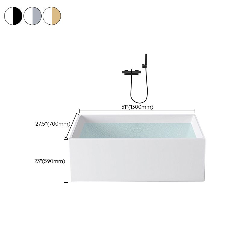 Modern Rectangle Acrylic Bathtub Back to Wall with Drain Bath Tub Clearhalo 'Bathroom Remodel & Bathroom Fixtures' 'Bathtubs' 'Home Improvement' 'home_improvement' 'home_improvement_bathtubs' 'Showers & Bathtubs' 1200x1200_0e1daca2-e962-436d-b555-0d7fc6a4156f