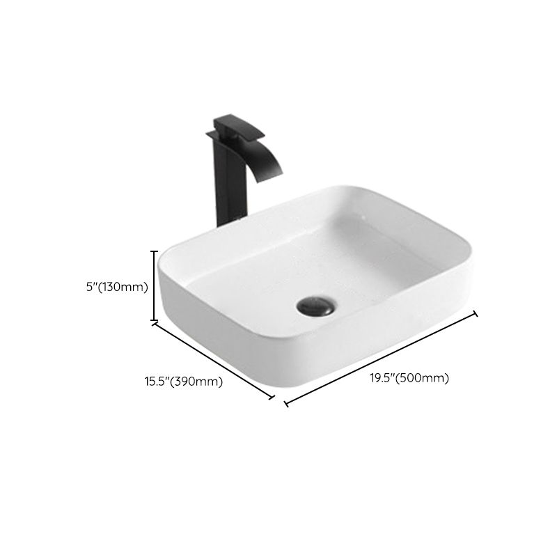 Modern Bathroom Sink Porcelain Rectangular Pop-Up Drain and Drain Assembly Basin Sink Clearhalo 'Bathroom Remodel & Bathroom Fixtures' 'Bathroom Sinks & Faucet Components' 'Bathroom Sinks' 'bathroom_sink' 'Home Improvement' 'home_improvement' 'home_improvement_bathroom_sink' 1200x1200_0e21d39b-8c58-4982-8107-7c80c4818a45