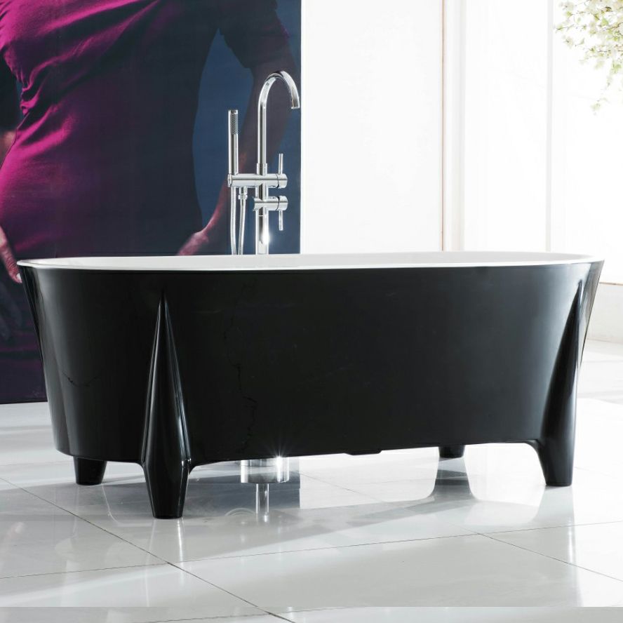 Modern Acrylic Oval Bathtub Freestanding Soaking Bathtub for Bathroom Clearhalo 'Bathroom Remodel & Bathroom Fixtures' 'Bathtubs' 'Home Improvement' 'home_improvement' 'home_improvement_bathtubs' 'Showers & Bathtubs' 1200x1200_0e272227-dbe7-456d-9198-71c83e5a5b6c