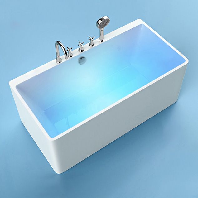 Rectangular Acrylic Soaking Bathtub Antique Finish Back to Wall Bath Tub Clearhalo 'Bathroom Remodel & Bathroom Fixtures' 'Bathtubs' 'Home Improvement' 'home_improvement' 'home_improvement_bathtubs' 'Showers & Bathtubs' 1200x1200_0e30b811-c888-4d62-af32-d457f0ff3629