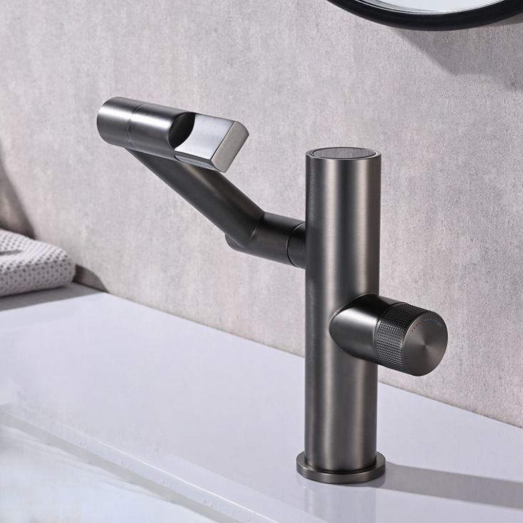 Waterfall Spout Basin Lavatory Faucet Modern Metal Lavatory Faucet Clearhalo 'bathroom_sink_faucets' 'Conjuntos de Torneiras de Lavatório e Banheiro' 'home_improvement' 'home_improvement_bathroom_sink_faucets' 'Mobiliário Doméstico' 'Página inicial' 'Renovação e equipamento de casa de banho' 'Torneira para lavatório de banheiro' 1200x1200_0e3edbce-f708-4c8f-adda-c6840831d765