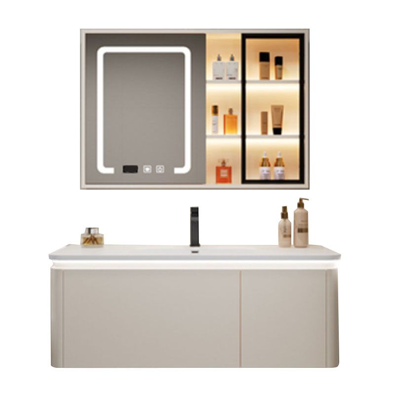 Wall Mount Modern Bathroom Sink Vanity with Mirror Faucet Sink Clearhalo 'Bathroom Remodel & Bathroom Fixtures' 'Bathroom Vanities' 'bathroom_vanities' 'Home Improvement' 'home_improvement' 'home_improvement_bathroom_vanities' 1200x1200_0e476199-b261-44d3-be0f-40eb7097b3b9
