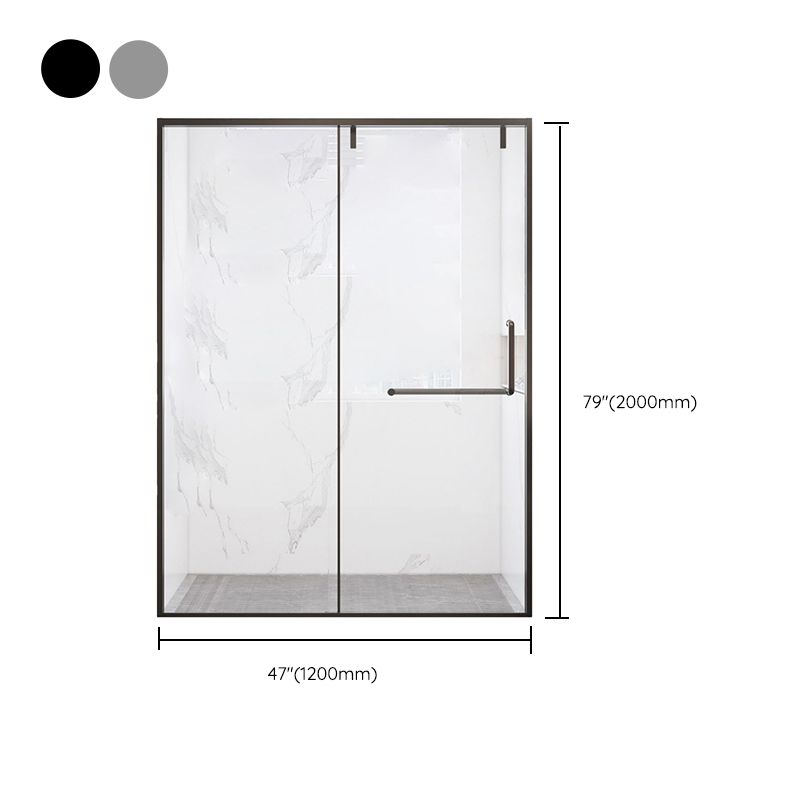 Transparent Tempered Shower Bath Door Semi Frameless Shower Doors Clearhalo 'Bathroom Remodel & Bathroom Fixtures' 'Home Improvement' 'home_improvement' 'home_improvement_shower_tub_doors' 'Shower and Tub Doors' 'shower_tub_doors' 'Showers & Bathtubs' 1200x1200_0e478650-8b33-4713-90e3-7e09fc996b3f