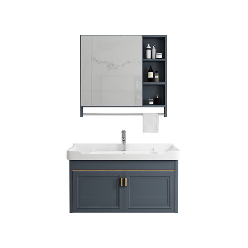 Modern Single Wall Mount Vanity Blue Ceramic Top Sink Vanity Clearhalo 'Bathroom Remodel & Bathroom Fixtures' 'Bathroom Vanities' 'bathroom_vanities' 'Home Improvement' 'home_improvement' 'home_improvement_bathroom_vanities' 1200x1200_0e5fde22-5687-4027-95aa-3b33c6948183