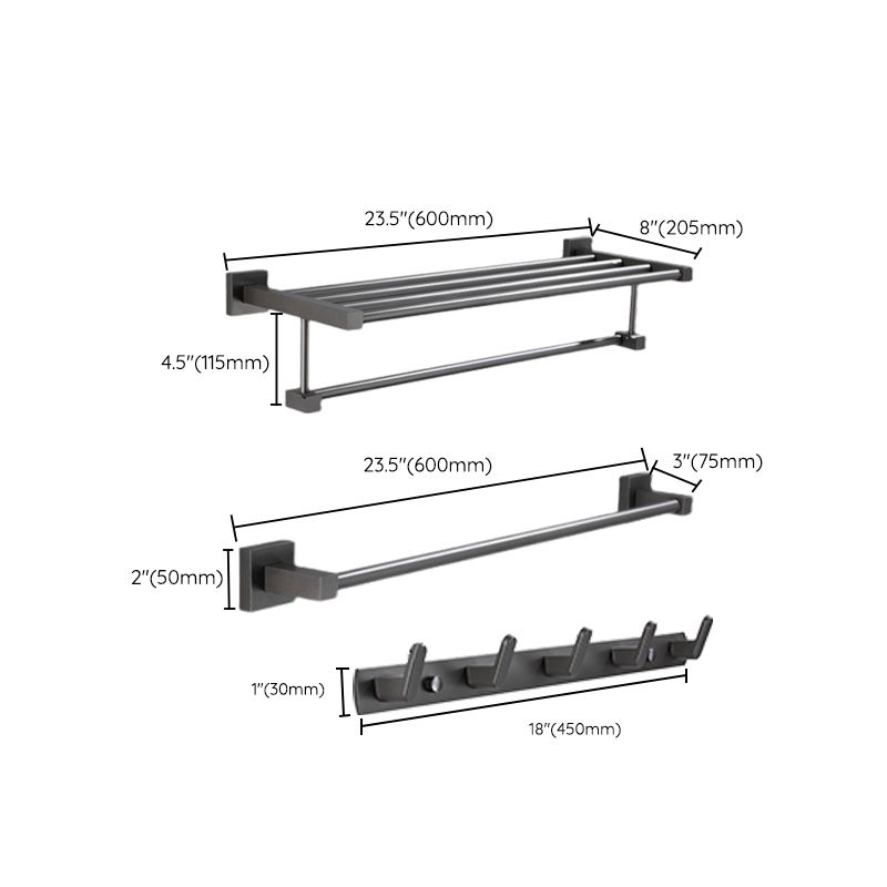 Contemporary Bathroom Accessory As Individual Or As a Set in Metal Clearhalo 'Bathroom Hardware Sets' 'Bathroom Hardware' 'Bathroom Remodel & Bathroom Fixtures' 'bathroom_hardware_sets' 'Home Improvement' 'home_improvement' 'home_improvement_bathroom_hardware_sets' 1200x1200_0e781e3f-0e4c-401e-b535-e1186bbfb416