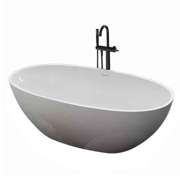 22.05-inch Tall Stone Oval Bathtub Soaking Freestanding Bath Clearhalo 'Bathroom Remodel & Bathroom Fixtures' 'Bathtubs' 'Home Improvement' 'home_improvement' 'home_improvement_bathtubs' 'Showers & Bathtubs' 1200x1200_0ea5fd3f-465c-402c-825e-940521c9d468