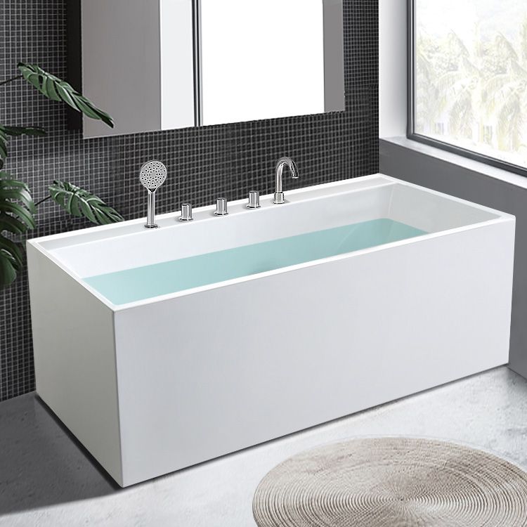 Freestanding Antique Finish Soaking Bathtub Rectangular Modern Bath Tub Clearhalo 'Bathroom Remodel & Bathroom Fixtures' 'Bathtubs' 'Home Improvement' 'home_improvement' 'home_improvement_bathtubs' 'Showers & Bathtubs' 1200x1200_0eb74107-63f9-4423-bb3a-655160f41299