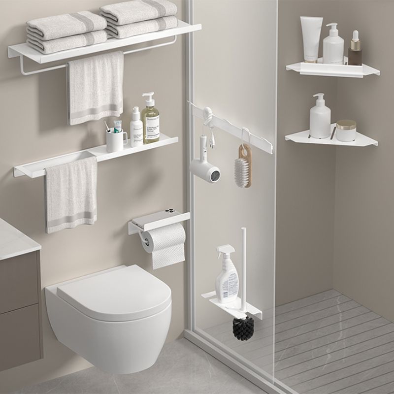 Modern White Bath Hardware Set Bath Shelf Paper Holder Bathroom Accessory Kit Clearhalo 'Bathroom Hardware Sets' 'Bathroom Hardware' 'Bathroom Remodel & Bathroom Fixtures' 'bathroom_hardware_sets' 'Home Improvement' 'home_improvement' 'home_improvement_bathroom_hardware_sets' 1200x1200_0ed13eb9-9d0b-424e-ac5a-422e1c328ded