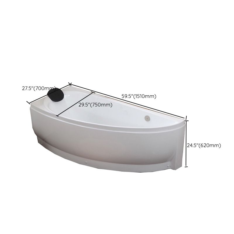 Modern Acrylic Corner Bathtub Soaking/Whirlpool Back to Wall Bathtub Clearhalo 'Bathroom Remodel & Bathroom Fixtures' 'Bathtubs' 'Home Improvement' 'home_improvement' 'home_improvement_bathtubs' 'Showers & Bathtubs' 1200x1200_0ed3fb69-8c93-41b4-9e2e-28a13b59b568