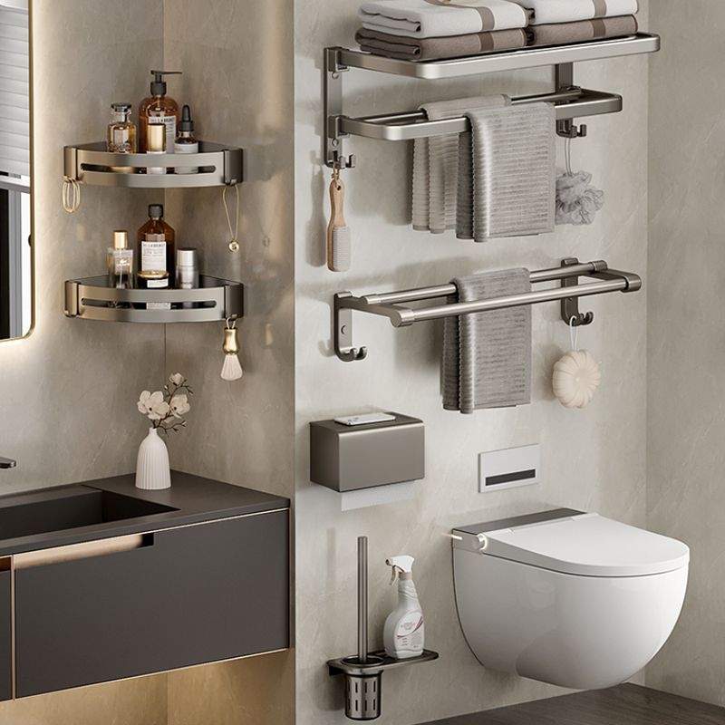 Modern Stainless Steel Bath Shelf Bathroom Accessory Kit Towel Bar Bathroom Set Clearhalo 'Bathroom Hardware Sets' 'Bathroom Hardware' 'Bathroom Remodel & Bathroom Fixtures' 'bathroom_hardware_sets' 'Home Improvement' 'home_improvement' 'home_improvement_bathroom_hardware_sets' 1200x1200_0eefdc28-873c-4620-82a5-e173be9b962b