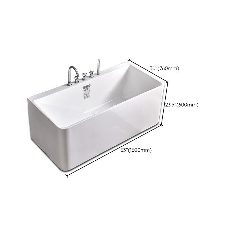 Modern Soaking Bathtub Acrylic Rectangular White Bathtub , 23.62-inch Tall Clearhalo 'Bathroom Remodel & Bathroom Fixtures' 'Bathtubs' 'Home Improvement' 'home_improvement' 'home_improvement_bathtubs' 'Showers & Bathtubs' 1200x1200_0f08ae13-7782-4d50-b5bd-aacd6df31fff