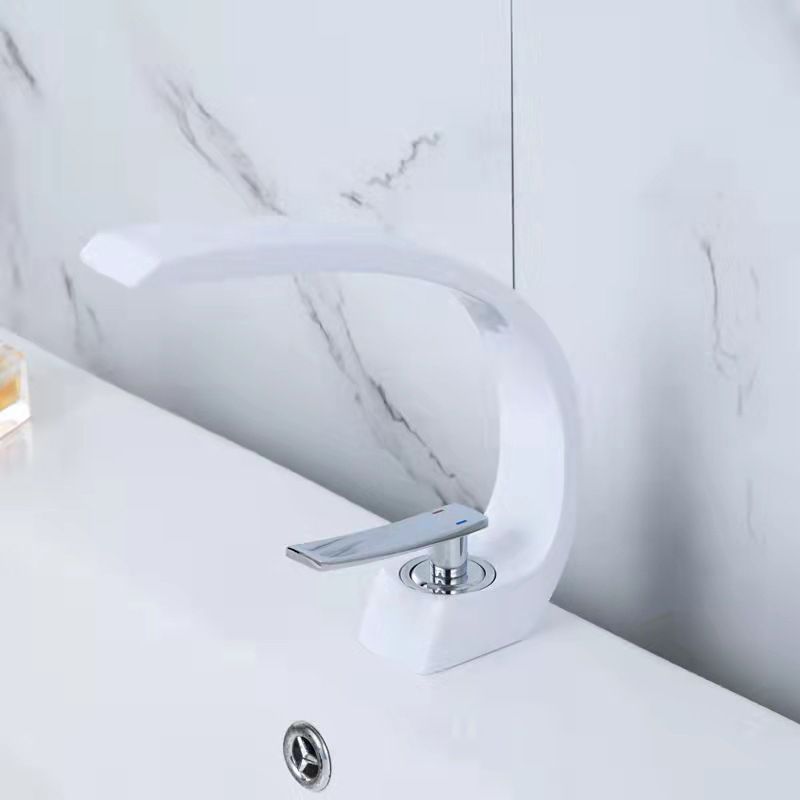 6.7 Inch High Basin Faucet Luxury 1 Hole Vanity Sink Faucet Cubic Bathroom Faucet Clearhalo 'Bathroom Remodel & Bathroom Fixtures' 'Bathroom Sink Faucets' 'Bathroom Sinks & Faucet Components' 'bathroom_sink_faucets' 'Home Improvement' 'home_improvement' 'home_improvement_bathroom_sink_faucets' 1200x1200_0f263799-8149-4dba-b26e-d69de4de71a8