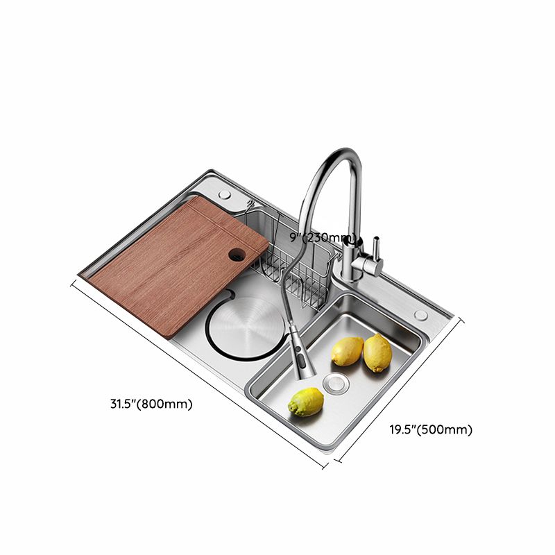 Contemporary Style Kitchen Sink Rectangle Shape Kitchen Sink with Single Bowl Clearhalo 'Home Improvement' 'home_improvement' 'home_improvement_kitchen_sinks' 'Kitchen Remodel & Kitchen Fixtures' 'Kitchen Sinks & Faucet Components' 'Kitchen Sinks' 'kitchen_sinks' 1200x1200_0f2ed4fc-72b0-456d-92b7-6a07eb5f65c2