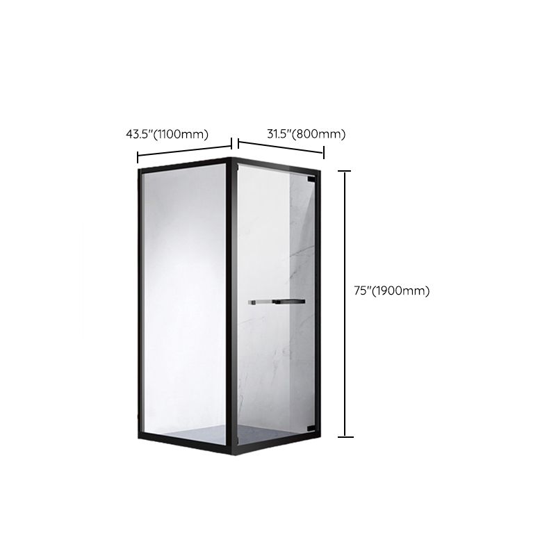 Rectangle Shower Enclosure Matt Black Tempered Glass Shower Enclosure Clearhalo 'Bathroom Remodel & Bathroom Fixtures' 'Home Improvement' 'home_improvement' 'home_improvement_shower_stalls_enclosures' 'Shower Stalls & Enclosures' 'shower_stalls_enclosures' 'Showers & Bathtubs' 1200x1200_0f38d490-94be-4796-a311-7f4020472492