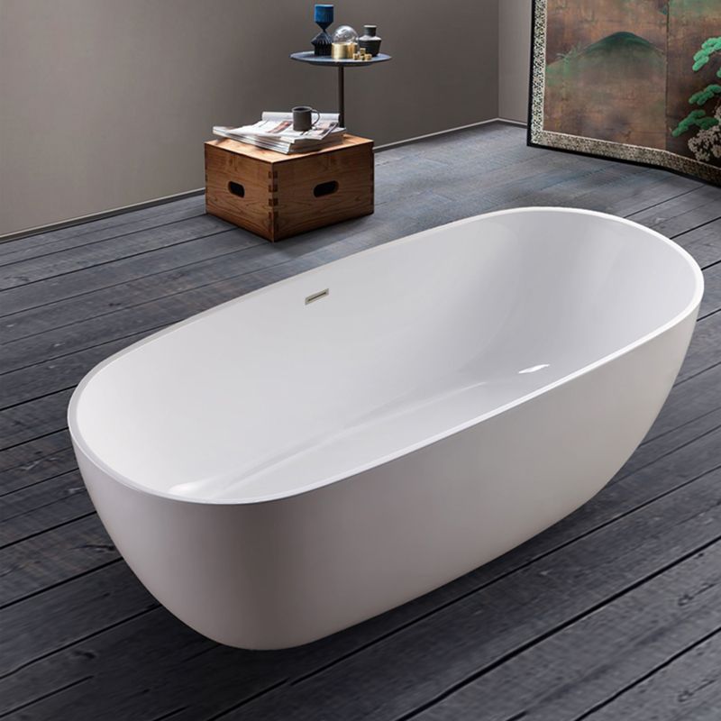 Oval Freestanding Bath Tub Modern Acrylic Bathtub for Bathroom Clearhalo 'Bathroom Remodel & Bathroom Fixtures' 'Bathtubs' 'Home Improvement' 'home_improvement' 'home_improvement_bathtubs' 'Showers & Bathtubs' 1200x1200_0f47941f-b640-47bd-9d12-028ed910ff76