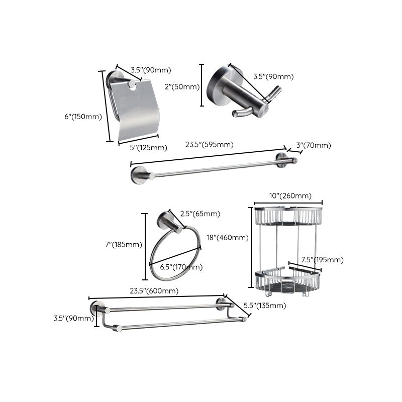 Chrome Traditional Bathroom Hardware Set Stainless Steel Bathroom Set Clearhalo 'Bathroom Hardware Sets' 'Bathroom Hardware' 'Bathroom Remodel & Bathroom Fixtures' 'bathroom_hardware_sets' 'Home Improvement' 'home_improvement' 'home_improvement_bathroom_hardware_sets' 1200x1200_0f4894d8-b5ae-4483-bf75-0a47f2489755