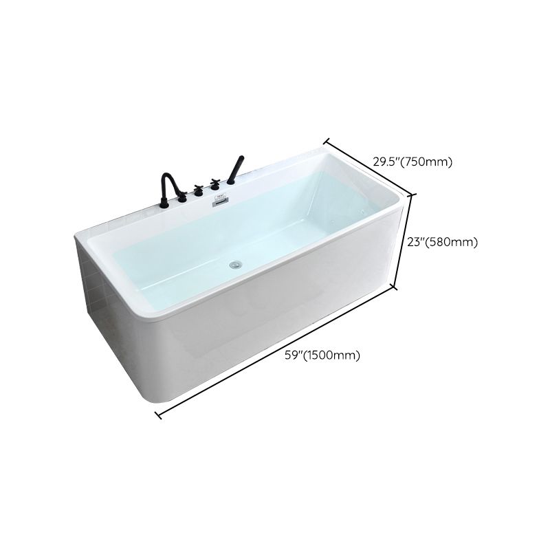 Back to Wall Soaking Bathtub Antique Finish Rectangular Modern Bath Clearhalo 'Bathroom Remodel & Bathroom Fixtures' 'Bathtubs' 'Home Improvement' 'home_improvement' 'home_improvement_bathtubs' 'Showers & Bathtubs' 1200x1200_0f48ac85-beb7-48a8-b4ce-073419b1298b