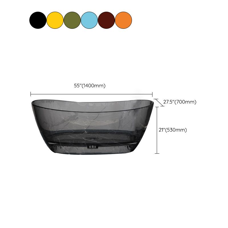 Modern Ellipse Bathtub Acrylic Freestand Soaking Bathtub with Drain Bath Tub Clearhalo 'Bathroom Remodel & Bathroom Fixtures' 'Bathtubs' 'Home Improvement' 'home_improvement' 'home_improvement_bathtubs' 'Showers & Bathtubs' 1200x1200_0f4b6c81-15e3-4726-8d0d-bfd82973615e