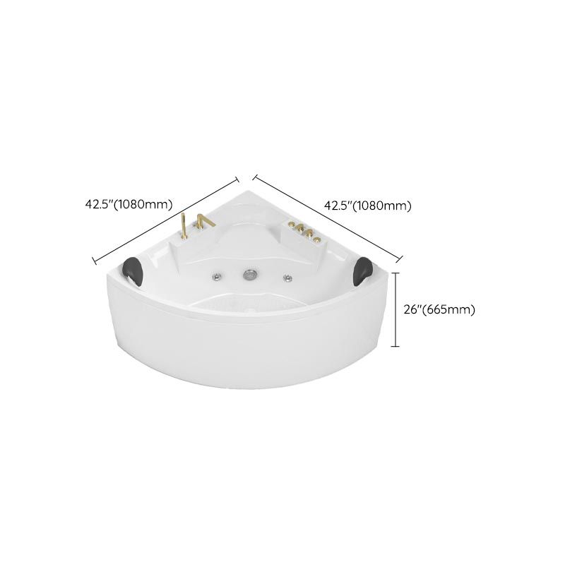 Modern Corner White Acrylic Bathtub Back to Wall with Drain and Massage Device Bath Tub Clearhalo 'Bathroom Remodel & Bathroom Fixtures' 'Bathtubs' 'Home Improvement' 'home_improvement' 'home_improvement_bathtubs' 'Showers & Bathtubs' 1200x1200_0f4c5e1e-9696-4876-8bc7-f9cc71fe8cba