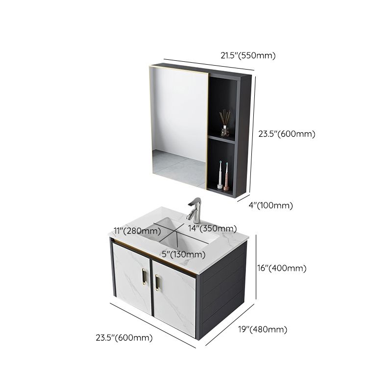 Modern Style Bath Vanity Dirt Resistant Wall Mount Bath Vanity with Faucet Clearhalo 'Bathroom Remodel & Bathroom Fixtures' 'Bathroom Vanities' 'bathroom_vanities' 'Home Improvement' 'home_improvement' 'home_improvement_bathroom_vanities' 1200x1200_0f564562-bbd0-477c-82db-52b39c2f52c6