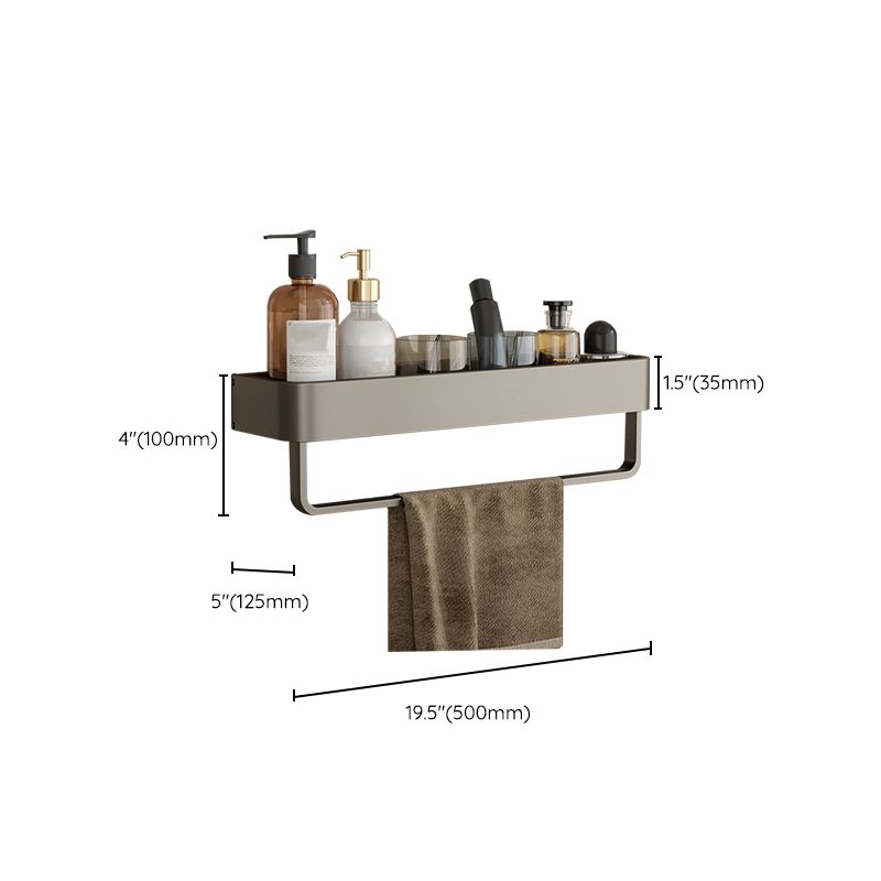 Contemporary Aluminum Bathroom Accessory Set Gray Bath Shelf Clearhalo 'Bathroom Hardware Sets' 'Bathroom Hardware' 'Bathroom Remodel & Bathroom Fixtures' 'bathroom_hardware_sets' 'Home Improvement' 'home_improvement' 'home_improvement_bathroom_hardware_sets' 1200x1200_0f6dbac3-edc3-4442-8ea0-da57c6a6493a