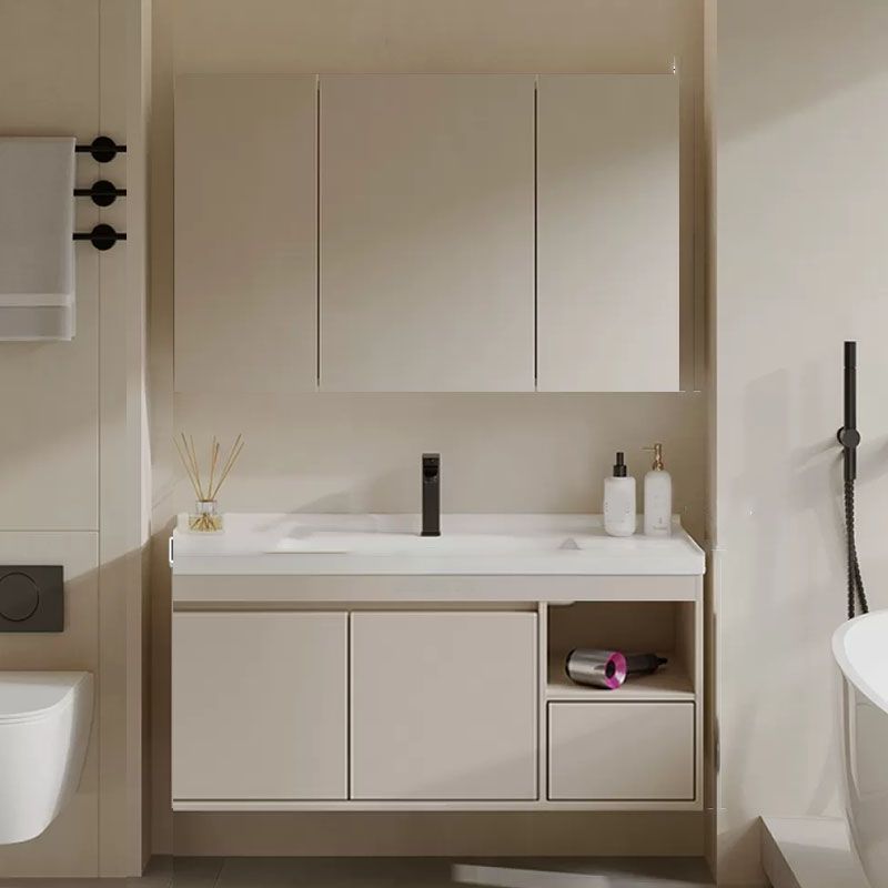 White Modern Rectangular Wall Mounted Standard Bathroom Sink Vanity Clearhalo 'Bathroom Remodel & Bathroom Fixtures' 'Bathroom Vanities' 'bathroom_vanities' 'Home Improvement' 'home_improvement' 'home_improvement_bathroom_vanities' 1200x1200_0f6f6158-e46f-4577-a3a6-b1497e61a6f4