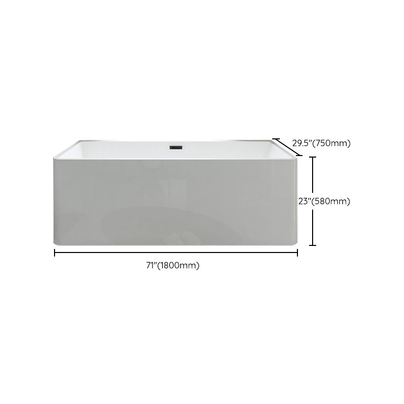 Rectangular Freestanding Back to Wall Bathtub Modern Acrylic-Fiberglass Bath Tub Clearhalo 'Bathroom Remodel & Bathroom Fixtures' 'Bathtubs' 'Home Improvement' 'home_improvement' 'home_improvement_bathtubs' 'Showers & Bathtubs' 1200x1200_0f7036d2-1b52-4be6-ae48-1da22702bb29