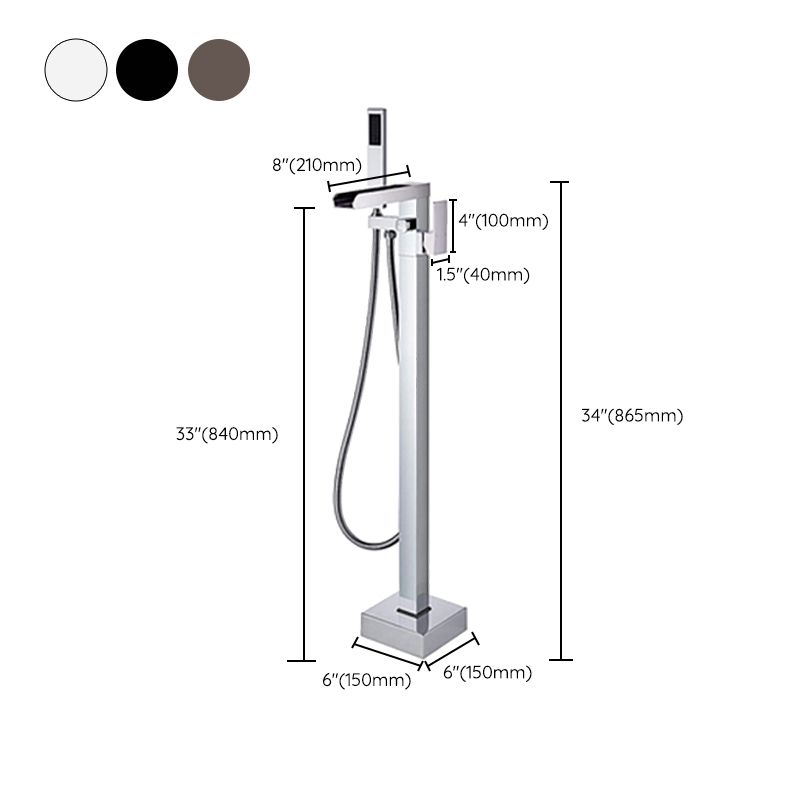 Floor Mounted Copper Freestanding Tub Filler Swivel High Arc Tub Filler Trim Clearhalo 'Bathroom Remodel & Bathroom Fixtures' 'Bathtub Faucets' 'bathtub_faucets' 'Home Improvement' 'home_improvement' 'home_improvement_bathtub_faucets' 1200x1200_0f7efb3d-9f85-42f4-9696-2ebaaf451fbf