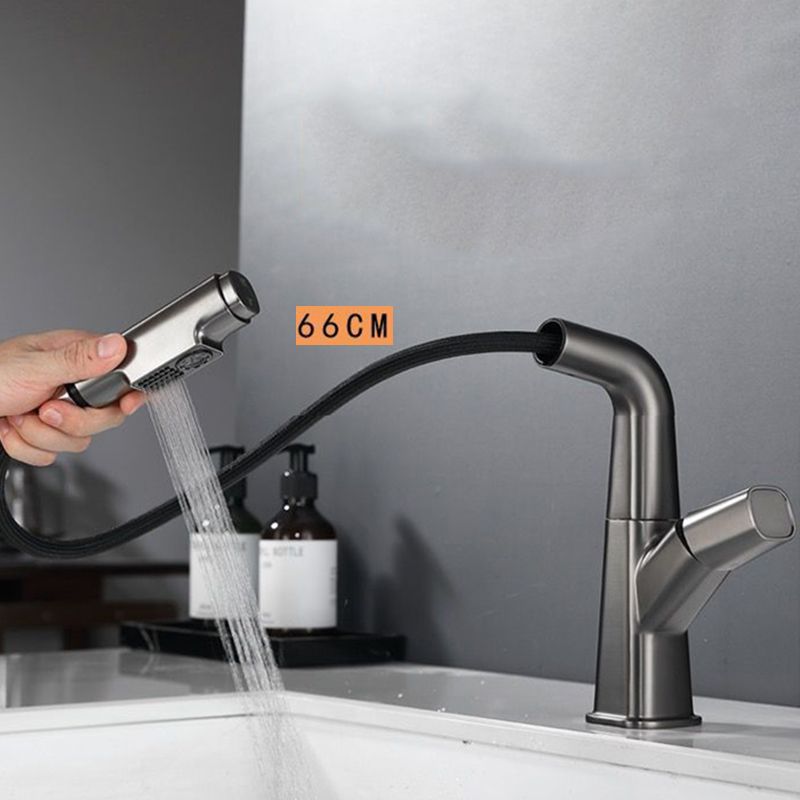 Modern Vessel Faucet Brass Lever Handles Swivel Spout Bathroom Sink Faucet Clearhalo 'Bathroom Remodel & Bathroom Fixtures' 'Bathroom Sink Faucets' 'Bathroom Sinks & Faucet Components' 'bathroom_sink_faucets' 'Home Improvement' 'home_improvement' 'home_improvement_bathroom_sink_faucets' 1200x1200_0f948014-d273-455e-b2b4-59f3516bfb83