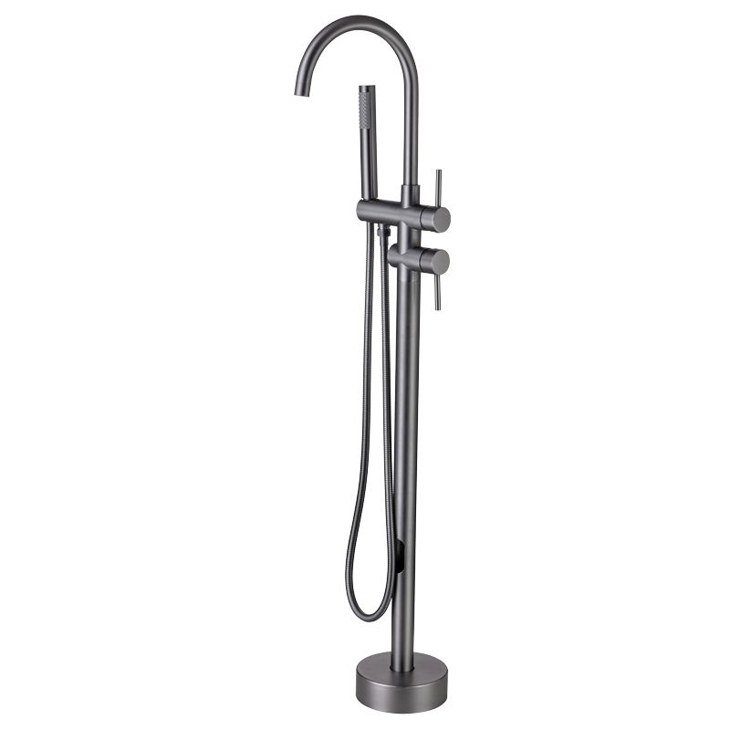 Floor Mounted Copper Freestanding Tub Filler Freestanding High Arc Tub Filler Trim Clearhalo 'Bathroom Remodel & Bathroom Fixtures' 'Bathtub Faucets' 'bathtub_faucets' 'Home Improvement' 'home_improvement' 'home_improvement_bathtub_faucets' 1200x1200_0f9d3d2b-a7d3-4e5d-a4ef-7b36ca2330d5