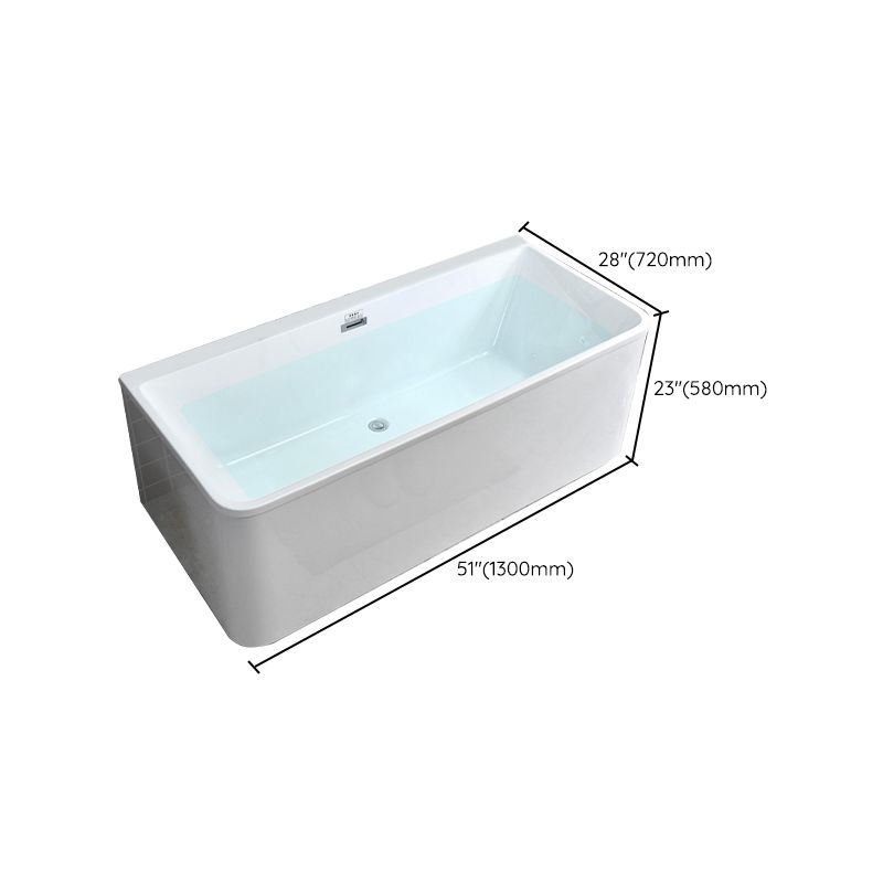 Stand Alone Modern White Bathtub Soaking Acrylic Rectangular Bath Clearhalo 'Bathroom Remodel & Bathroom Fixtures' 'Bathtubs' 'Home Improvement' 'home_improvement' 'home_improvement_bathtubs' 'Showers & Bathtubs' 1200x1200_0fa9f760-87c8-4704-874d-a7bbb1e5164e