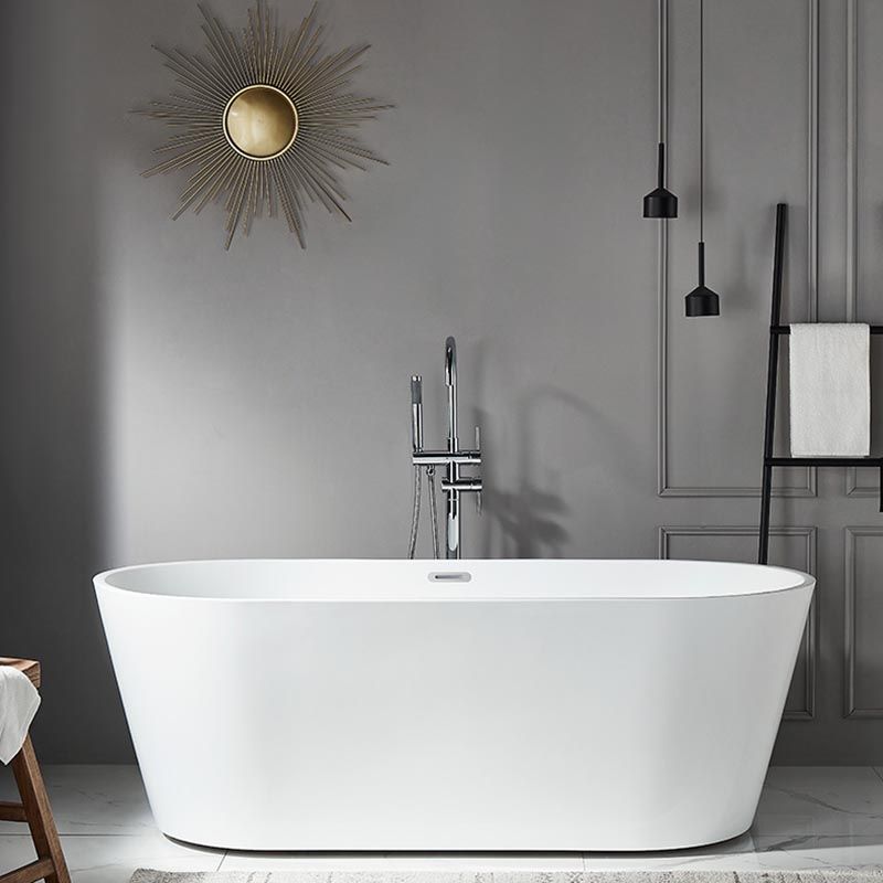Modern Freestanding Bathtub White Acrylic Bath Tub for Home and Hotel Clearhalo 'Bathroom Remodel & Bathroom Fixtures' 'Bathtubs' 'Home Improvement' 'home_improvement' 'home_improvement_bathtubs' 'Showers & Bathtubs' 1200x1200_0fce3df7-e981-406a-87f1-339ea1117f18