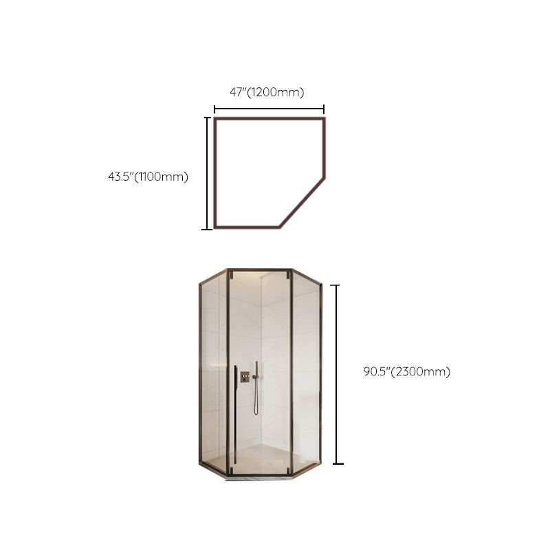 Modern Clear Glass Double Sliding Shower Enclosure Framed Shower Enclosure Clearhalo 'Bathroom Remodel & Bathroom Fixtures' 'Home Improvement' 'home_improvement' 'home_improvement_shower_stalls_enclosures' 'Shower Stalls & Enclosures' 'shower_stalls_enclosures' 'Showers & Bathtubs' 1200x1200_0fd30f7e-5b50-4a47-bce3-52478f82474b