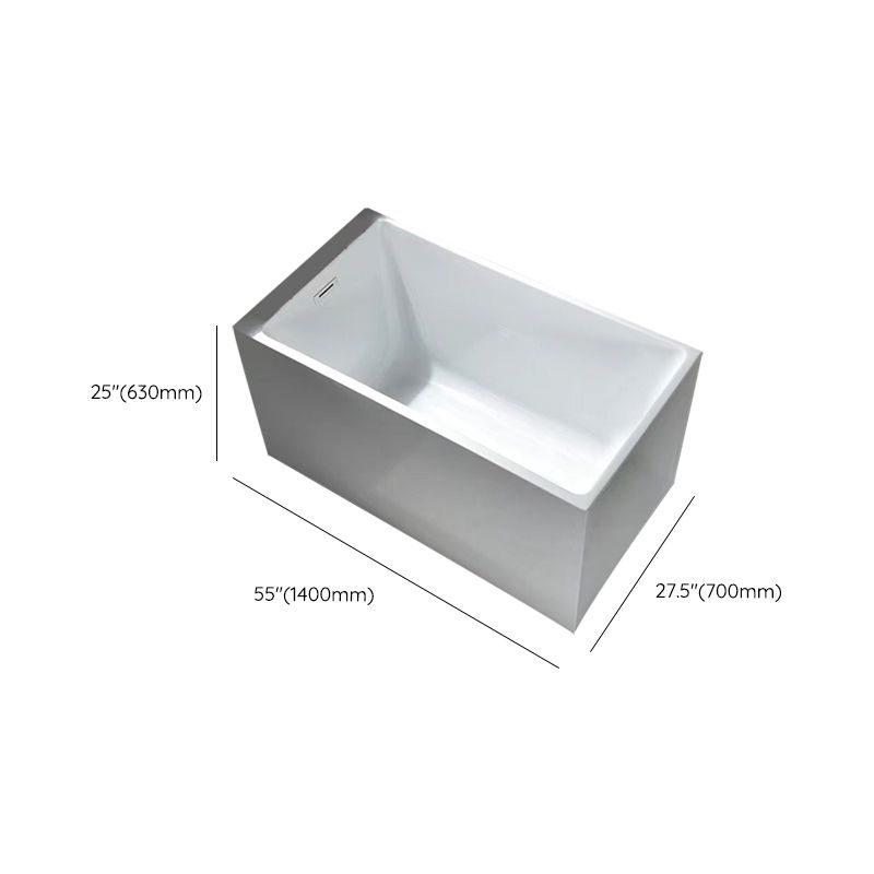 Contemporary Rectangle Acrylic Bathtub Freestanding Soaking Bathtub Clearhalo 'Bathroom Remodel & Bathroom Fixtures' 'Bathtubs' 'Home Improvement' 'home_improvement' 'home_improvement_bathtubs' 'Showers & Bathtubs' 1200x1200_0fde40c7-8e7f-47c6-bded-5abd5ac6f6fd