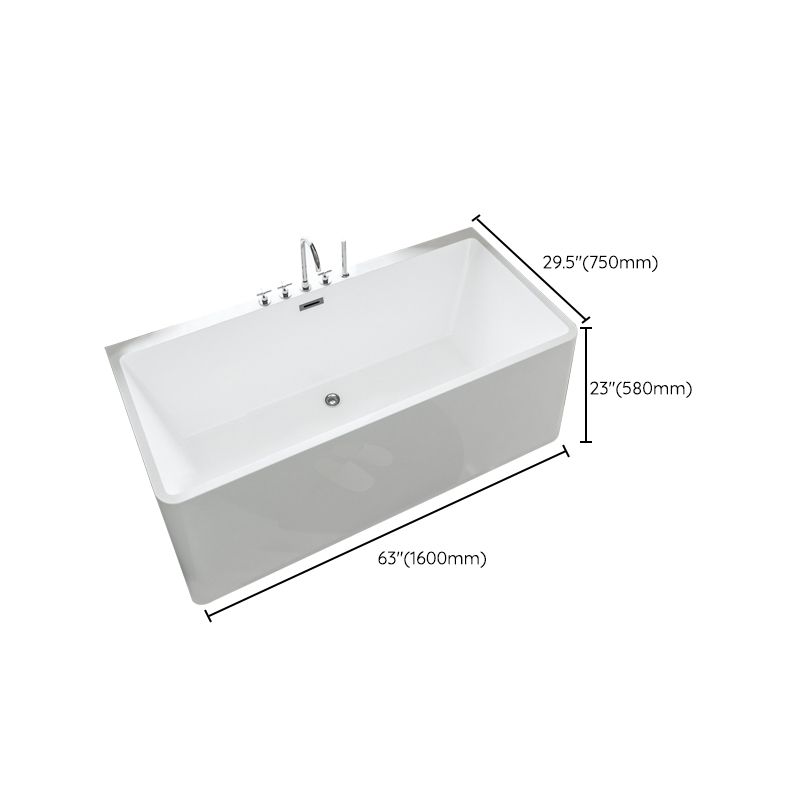 Rectangular Freestanding Back to Wall Bathtub Modern Acrylic-Fiberglass Bath Tub Clearhalo 'Bathroom Remodel & Bathroom Fixtures' 'Bathtubs' 'Home Improvement' 'home_improvement' 'home_improvement_bathtubs' 'Showers & Bathtubs' 1200x1200_10119677-290d-45c9-9afb-ef325fbad2be