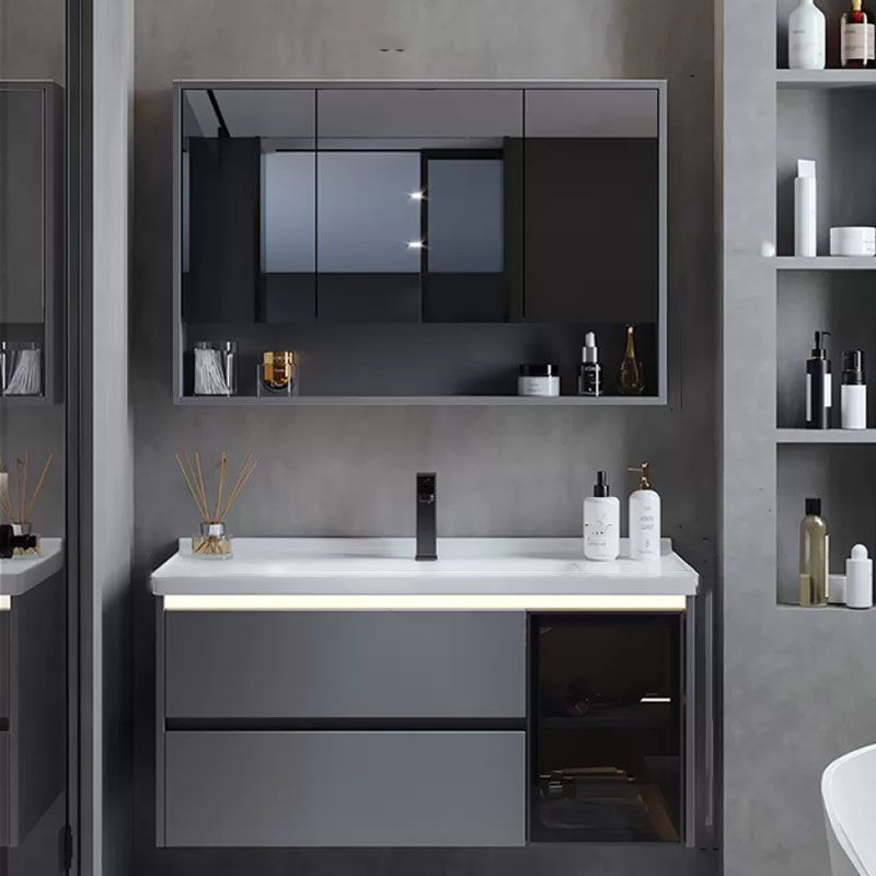 Grey Modern Wall Mounted Standard Open Console with Sink Set Clearhalo 'Bathroom Remodel & Bathroom Fixtures' 'Bathroom Vanities' 'bathroom_vanities' 'Home Improvement' 'home_improvement' 'home_improvement_bathroom_vanities' 1200x1200_1031e0ea-69b8-4bbb-8fbc-41779a74a675