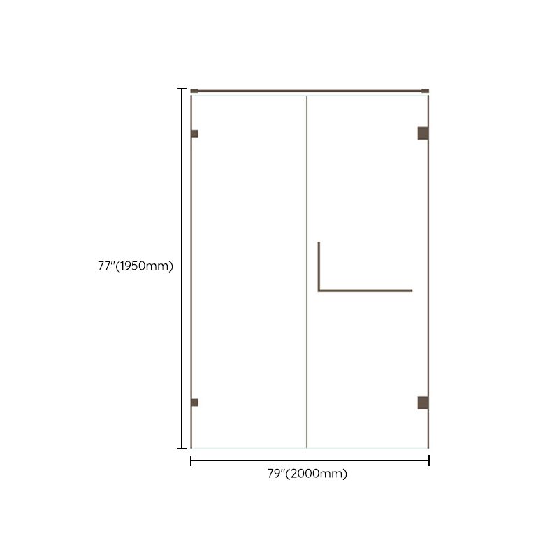 Minimalist Semi Frameless Door Hinged Tempered Glass Shower Door Clearhalo 'Bathroom Remodel & Bathroom Fixtures' 'Home Improvement' 'home_improvement' 'home_improvement_shower_tub_doors' 'Shower and Tub Doors' 'shower_tub_doors' 'Showers & Bathtubs' 1200x1200_1051ebc9-8938-471a-a847-4f465fef41c8