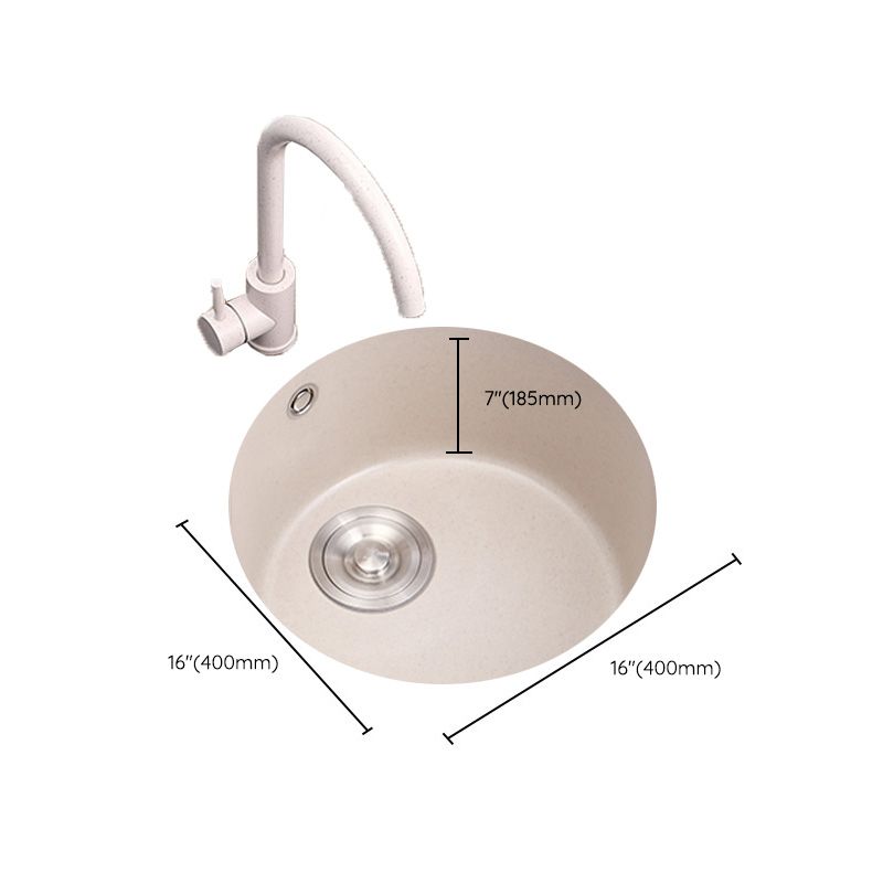 Round Kitchen Sink Quartz Single Bowl Kitchen Sink with Drain Assembly Clearhalo 'Home Improvement' 'home_improvement' 'home_improvement_kitchen_sinks' 'Kitchen Remodel & Kitchen Fixtures' 'Kitchen Sinks & Faucet Components' 'Kitchen Sinks' 'kitchen_sinks' 1200x1200_1069826e-653a-4527-a0d6-8ff3109e7024